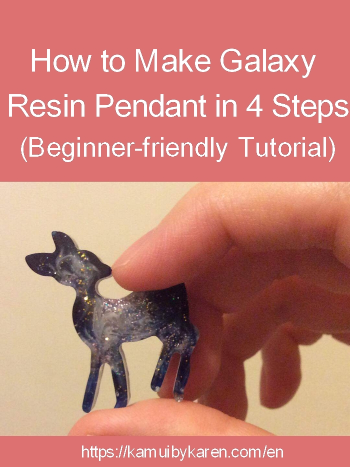 Galaxy resin pendant accessories in 4 steps tutorial