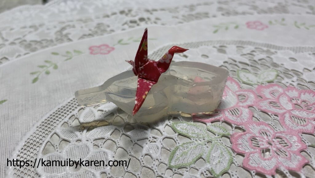 origami resin crane miniature