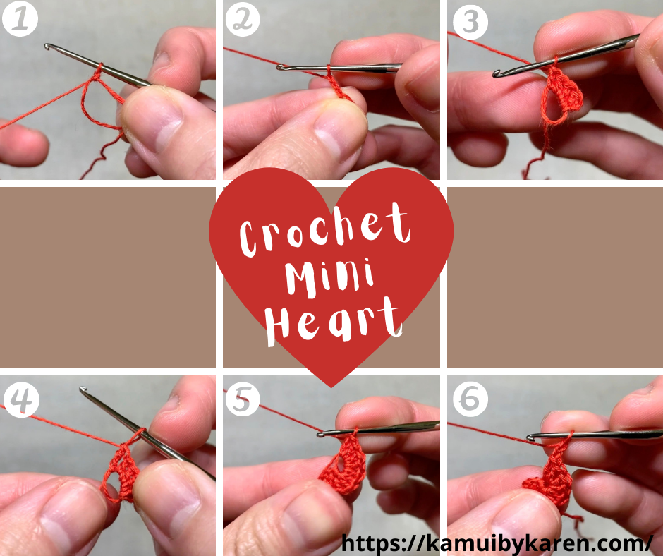 Crochet heart (mini) tutorial & free pattern! 1cm only